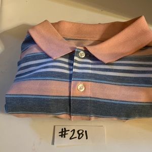 St. John’s Bay pink striped polo. Size XL.